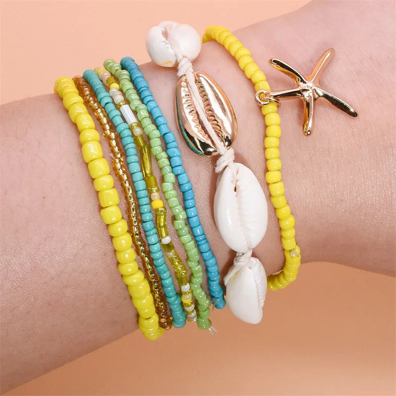 IG Style Casual Beach Starfish Shell Alloy Seed Bead Wholesale Bracelets