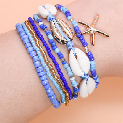 IG Style Casual Beach Starfish Shell Alloy Seed Bead Wholesale Bracelets