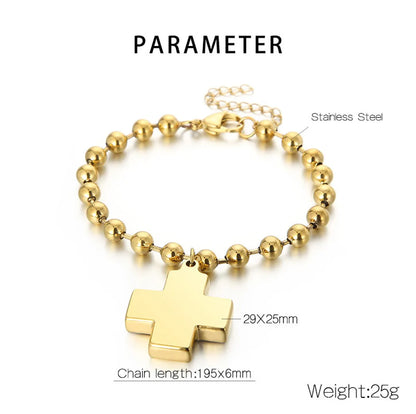 Ig Style Casual Cross Titanium Steel Plating Bracelets Necklace