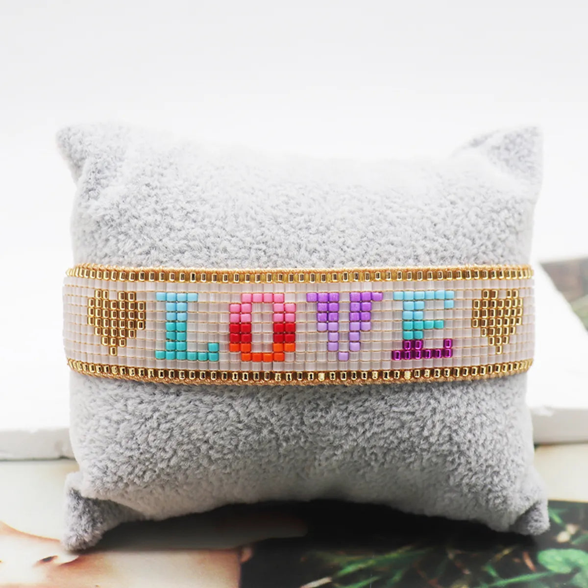 IG Style Casual Letter Heart Shape Glass Rope Beaded Knitting Women's Bracelets