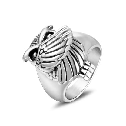 IG Style Casual Simple Style Animal Owl 304 Stainless Steel Polishing Men'S Rings