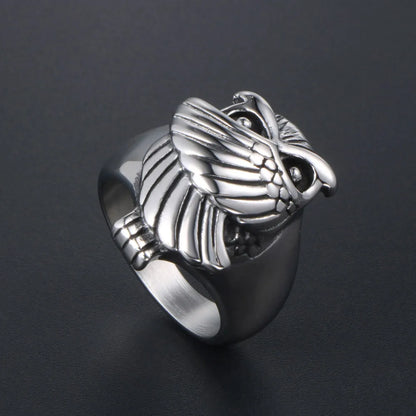 IG Style Casual Simple Style Animal Owl 304 Stainless Steel Polishing Men'S Rings