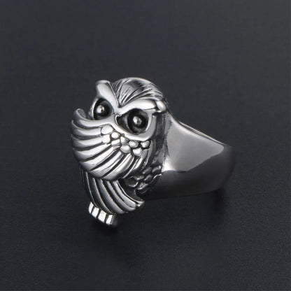 IG Style Casual Simple Style Animal Owl 304 Stainless Steel Polishing Men'S Rings