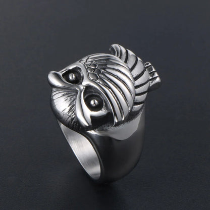 IG Style Casual Simple Style Animal Owl 304 Stainless Steel Polishing Men'S Rings