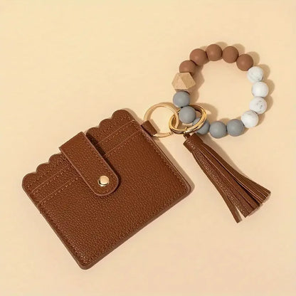 IG Style Casual Simple Style Bag Pu Leather Silica Gel Metal Beaded Birthday Keychain