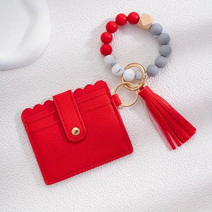 IG Style Casual Simple Style Bag Pu Leather Silica Gel Metal Beaded Birthday Keychain