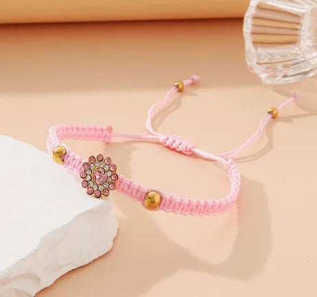 IG Style Casual Simple Style Flower 304 Stainless Steel Alloy Rope Wholesale Drawstring Bracelets