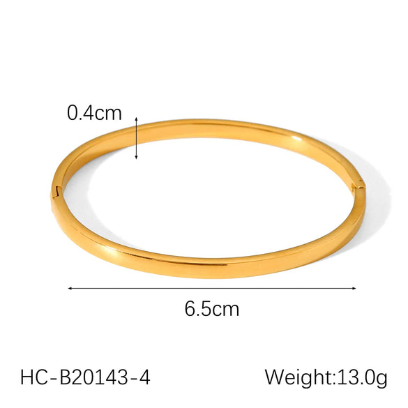 IG Style Casual Simple Style Geometric 304 Stainless Steel Titanium Steel 18K Gold Plated Bangle In Bulk