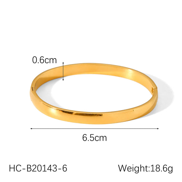 IG Style Casual Simple Style Geometric 304 Stainless Steel Titanium Steel 18K Gold Plated Bangle In Bulk