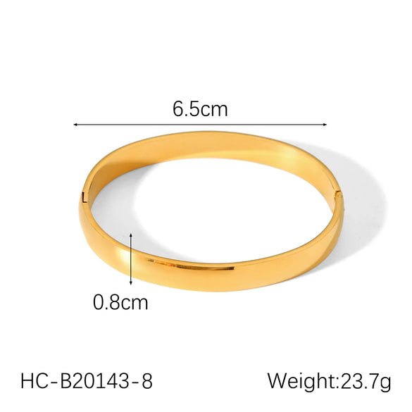 IG Style Casual Simple Style Geometric 304 Stainless Steel Titanium Steel 18K Gold Plated Bangle In Bulk