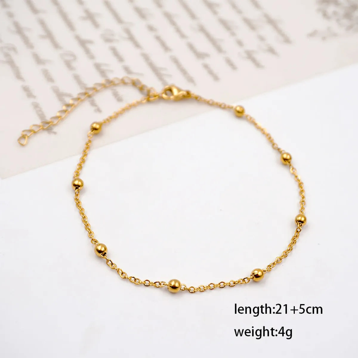 IG Style Casual Simple Style Heart Shape 304 Stainless Steel Titanium Steel Handmade Gold Plated Women'S Anklet