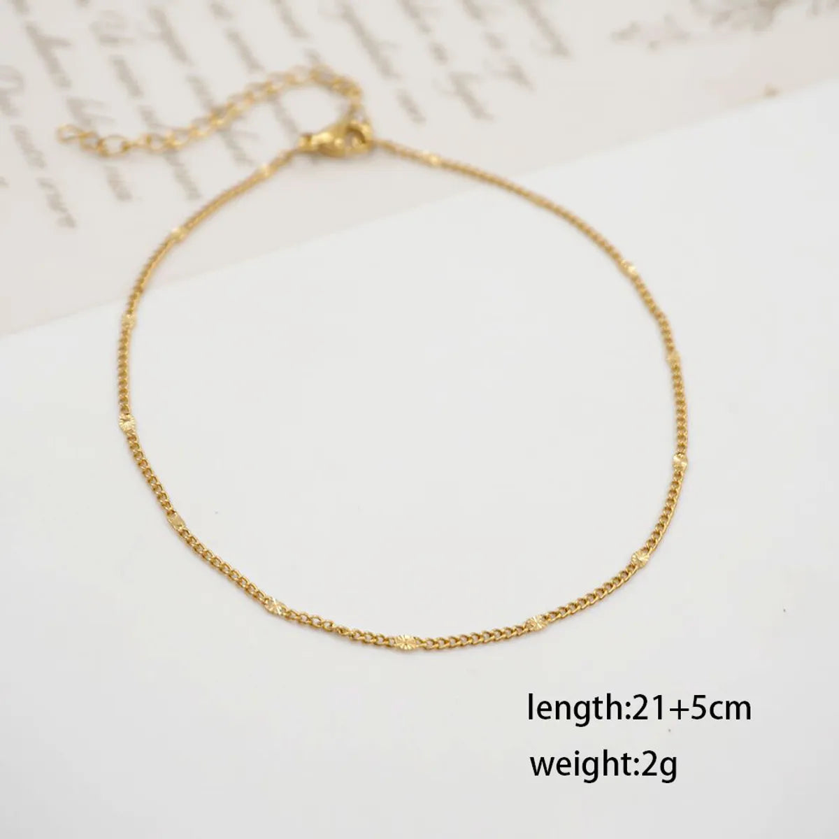 IG Style Casual Simple Style Heart Shape 304 Stainless Steel Titanium Steel Handmade Gold Plated Women'S Anklet