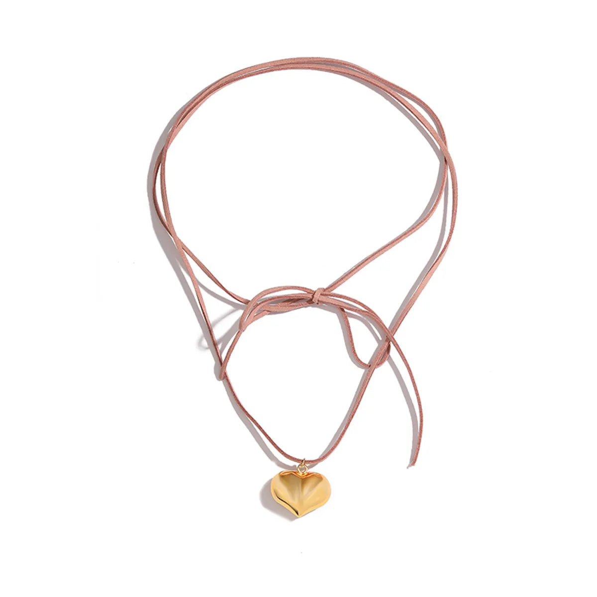 Ig Style Casual Simple Style Heart Shape Copper 18k Gold Plated Pendant Necklace In Bulk