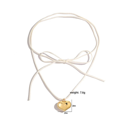 Ig Style Casual Simple Style Heart Shape Copper 18k Gold Plated Pendant Necklace In Bulk