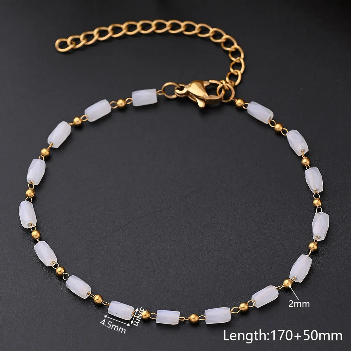 IG Style Casual Simple Style Section Cylinder Round Beads Multicolor 304 Stainless Steel 18K Gold Plated Bracelets In Bulk