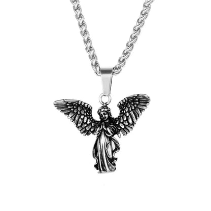 IG Style Casual Sports Cross Angel Heart Shape 304 Stainless Steel Polishing Men'S Pendant Necklace