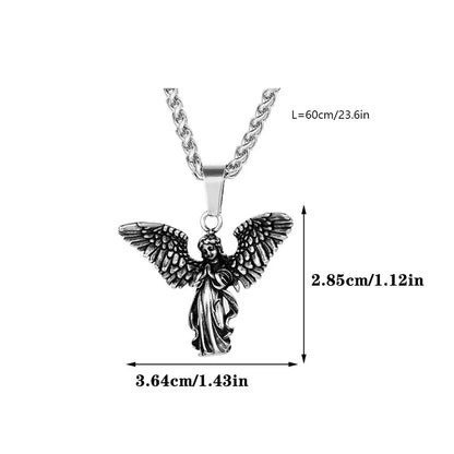 IG Style Casual Sports Cross Angel Heart Shape 304 Stainless Steel Polishing Men'S Pendant Necklace