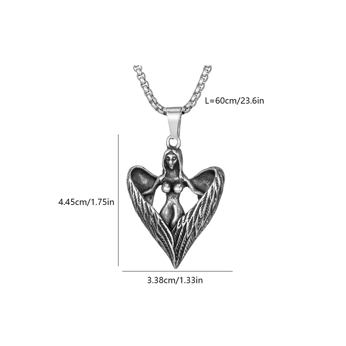 IG Style Casual Sports Cross Angel Heart Shape 304 Stainless Steel Polishing Men'S Pendant Necklace