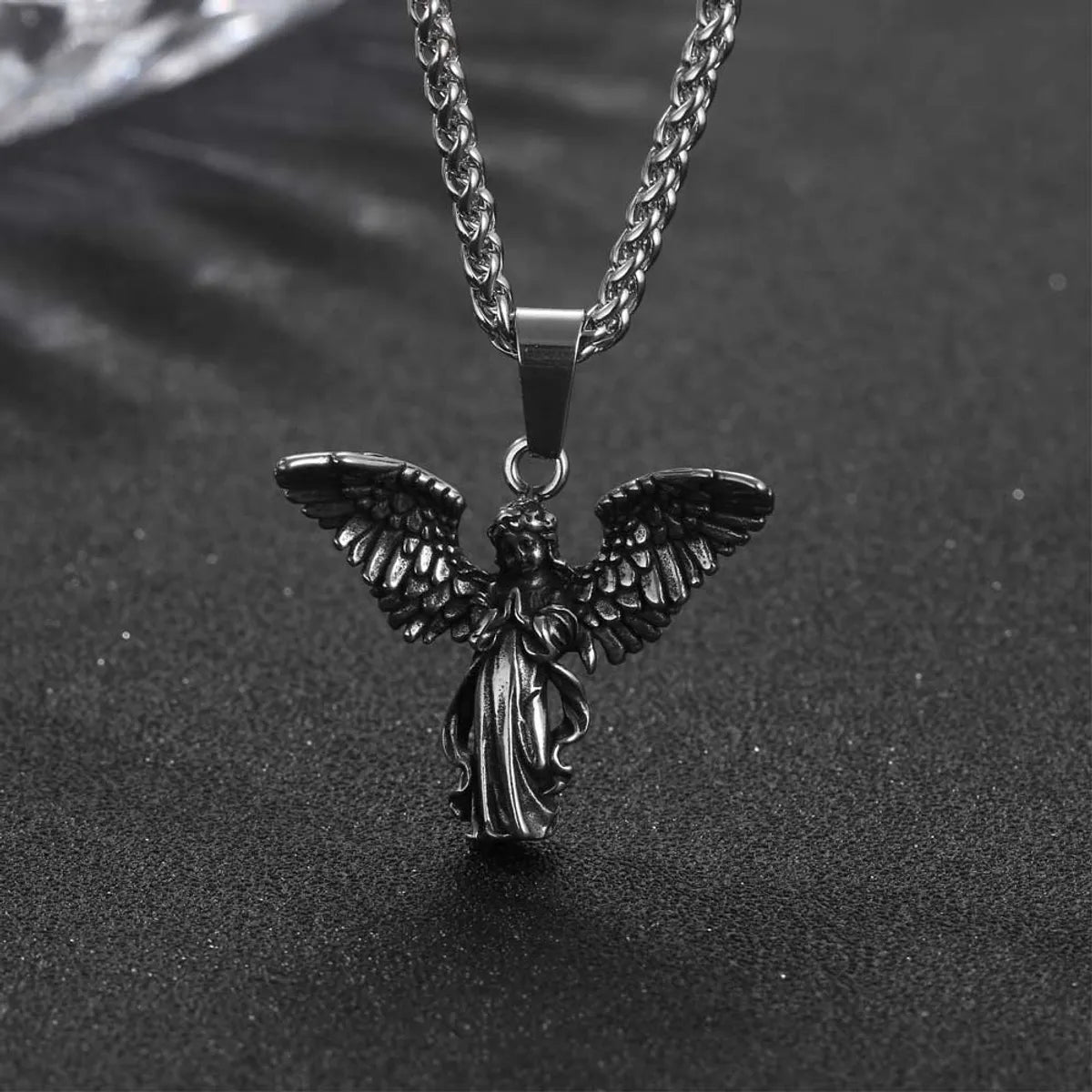 IG Style Casual Sports Cross Angel Heart Shape 304 Stainless Steel Polishing Men'S Pendant Necklace