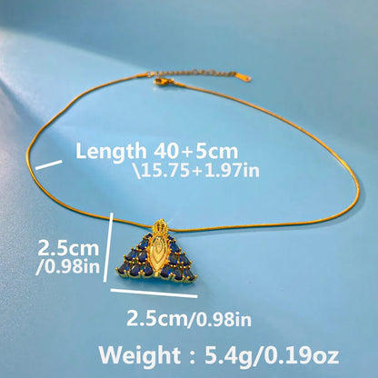 Ig Style Casual Streetwear Geometric Stainless Steel Brass Plating Inlay Artificial Gemstones 18k Gold Plated Pendant Necklace