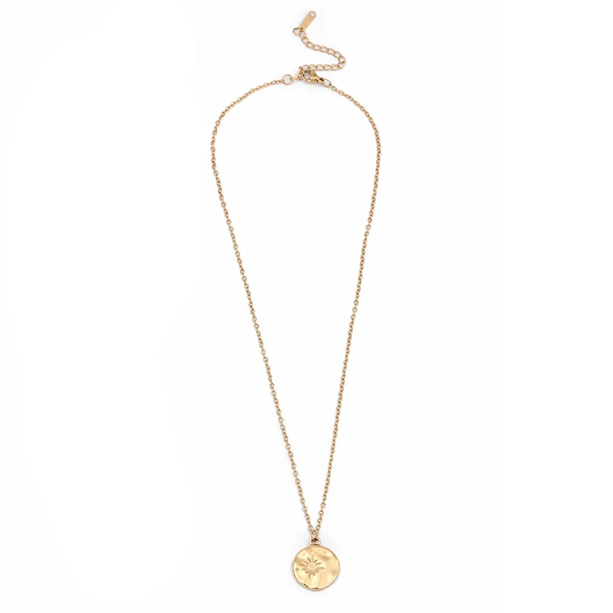 Ig Style Casual Sun Flower Stainless Steel Plating 18k Gold Plated Pendant Necklace