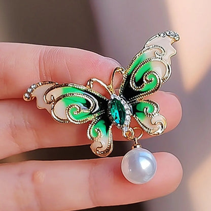 IG Style Casual Sweet Butterfly Alloy Enamel Hollow Out Inlay Artificial Crystal Rhinestones Unisex Brooches