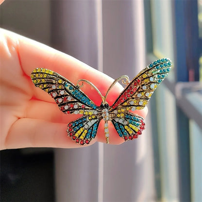 IG Style Casual Sweet Butterfly Alloy Enamel Hollow Out Inlay Artificial Crystal Rhinestones Unisex Brooches