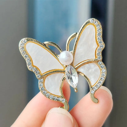 IG Style Casual Sweet Butterfly Alloy Enamel Hollow Out Inlay Artificial Crystal Rhinestones Unisex Brooches