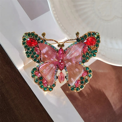 IG Style Casual Sweet Butterfly Alloy Enamel Hollow Out Inlay Artificial Crystal Rhinestones Unisex Brooches