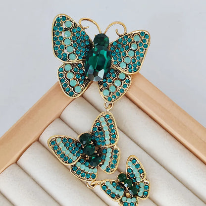 IG Style Casual Sweet Butterfly Alloy Enamel Hollow Out Inlay Artificial Crystal Rhinestones Unisex Brooches