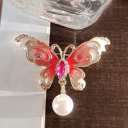 IG Style Casual Sweet Butterfly Alloy Enamel Hollow Out Inlay Artificial Crystal Rhinestones Unisex Brooches