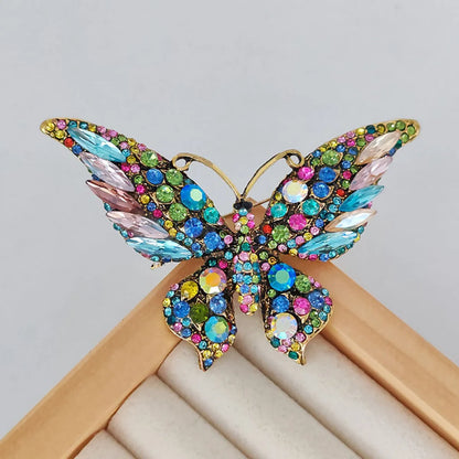 IG Style Casual Sweet Butterfly Alloy Enamel Hollow Out Inlay Artificial Crystal Rhinestones Unisex Brooches