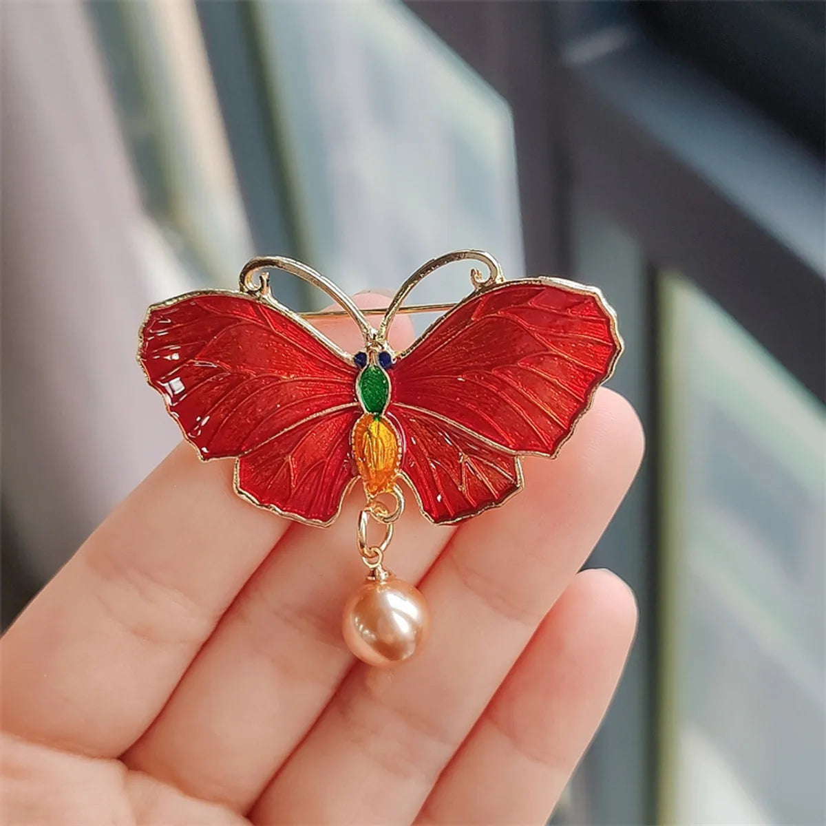 IG Style Casual Sweet Butterfly Alloy Enamel Hollow Out Inlay Artificial Crystal Rhinestones Unisex Brooches