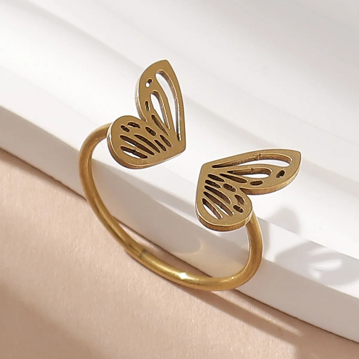 Ig Style Classic Style Butterfly Alloy Hollow Out Women'S Open Rings