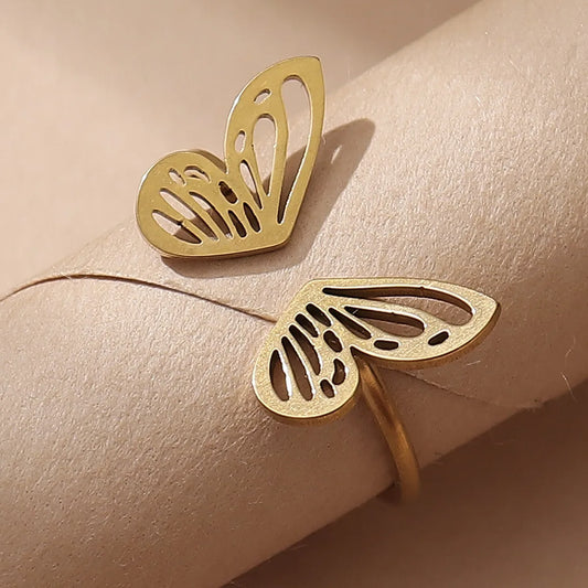 Ig Style Classic Style Butterfly Alloy Hollow Out Women'S Open Rings