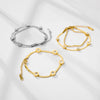 IG Style Classic Style Korean Style Solid Color 304 Stainless Steel 18K Gold Plated Rhinestones Bracelets In Bulk