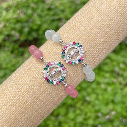 IG Style Classic Style Round Color Block Zircon Opal Copper Wholesale Bracelets