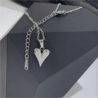 Ig Style Commute Heart Shape Stainless Steel Polishing Plating 18k Gold Plated Pendant Necklace