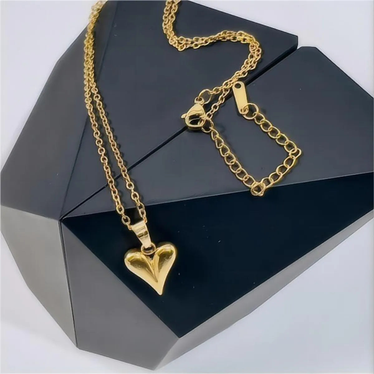 Ig Style Commute Heart Shape Stainless Steel Polishing Plating 18k Gold Plated Pendant Necklace