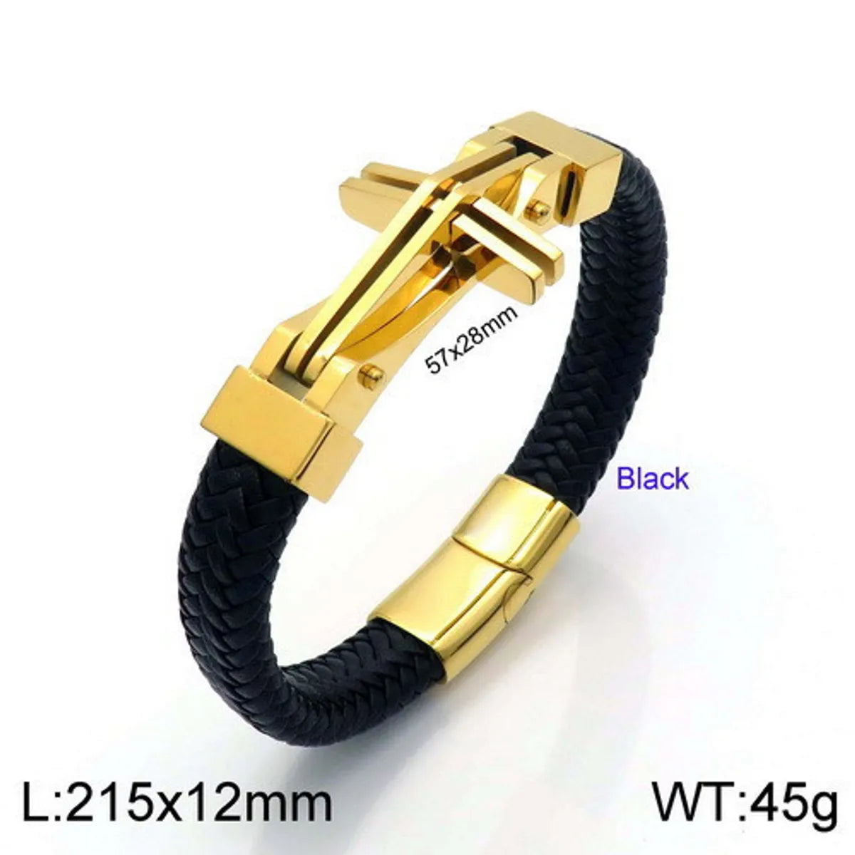 Ig Style Cool Style Cross Titanium Steel Braid Men'S Bracelets