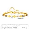 IG Style Cross Square Heart Shape 201 Stainless Steel 18K Gold Plated Zircon Bracelets In Bulk