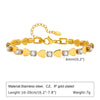 IG Style Cross Square Heart Shape 201 Stainless Steel 18K Gold Plated Zircon Bracelets In Bulk