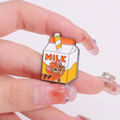 IG Style Cute Animal Milk Alloy Stoving Varnish Plating Unisex Brooches