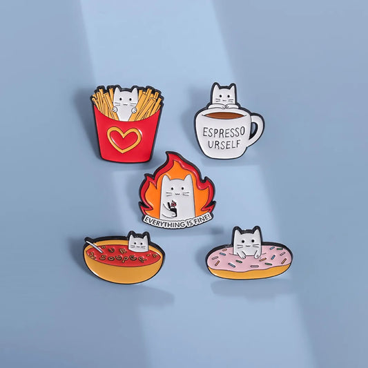 IG Style Cute Cat Zinc Alloy Stoving Varnish Plating Unisex Brooches