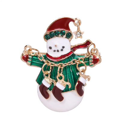 IG Style Cute Christmas Tree Santa Claus Snowflake Zinc Alloy Enamel Inlay Rhinestones Pearl Unisex Brooches