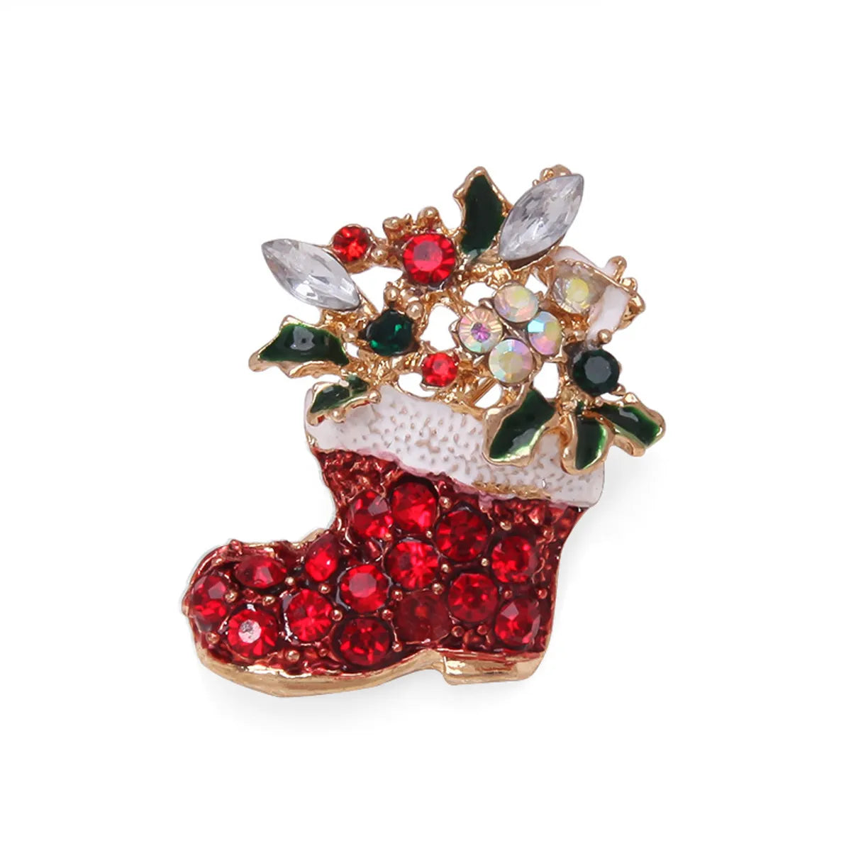 IG Style Cute Christmas Tree Santa Claus Snowflake Zinc Alloy Enamel Inlay Rhinestones Pearl Unisex Brooches