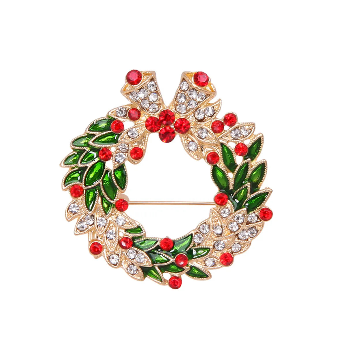 IG Style Cute Christmas Tree Santa Claus Snowflake Zinc Alloy Enamel Inlay Rhinestones Pearl Unisex Brooches