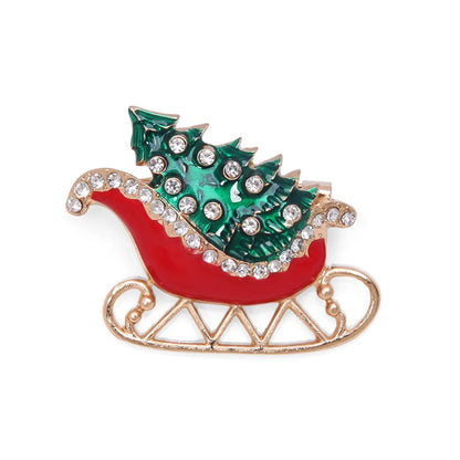 IG Style Cute Christmas Tree Santa Claus Snowflake Zinc Alloy Enamel Inlay Rhinestones Pearl Unisex Brooches