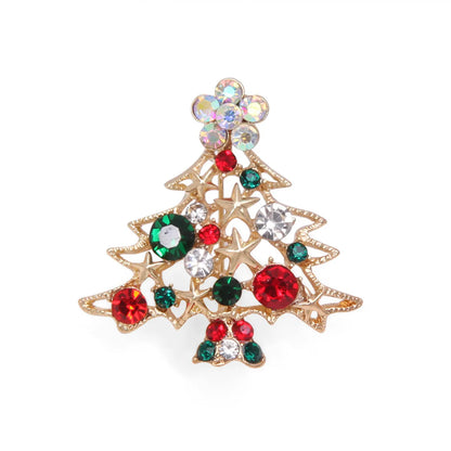 IG Style Cute Christmas Tree Santa Claus Snowflake Zinc Alloy Enamel Inlay Rhinestones Pearl Unisex Brooches