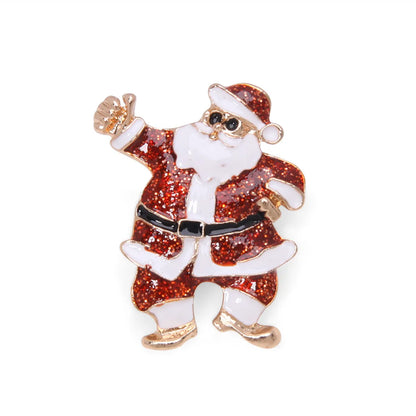 IG Style Cute Christmas Tree Santa Claus Snowflake Zinc Alloy Enamel Inlay Rhinestones Pearl Unisex Brooches